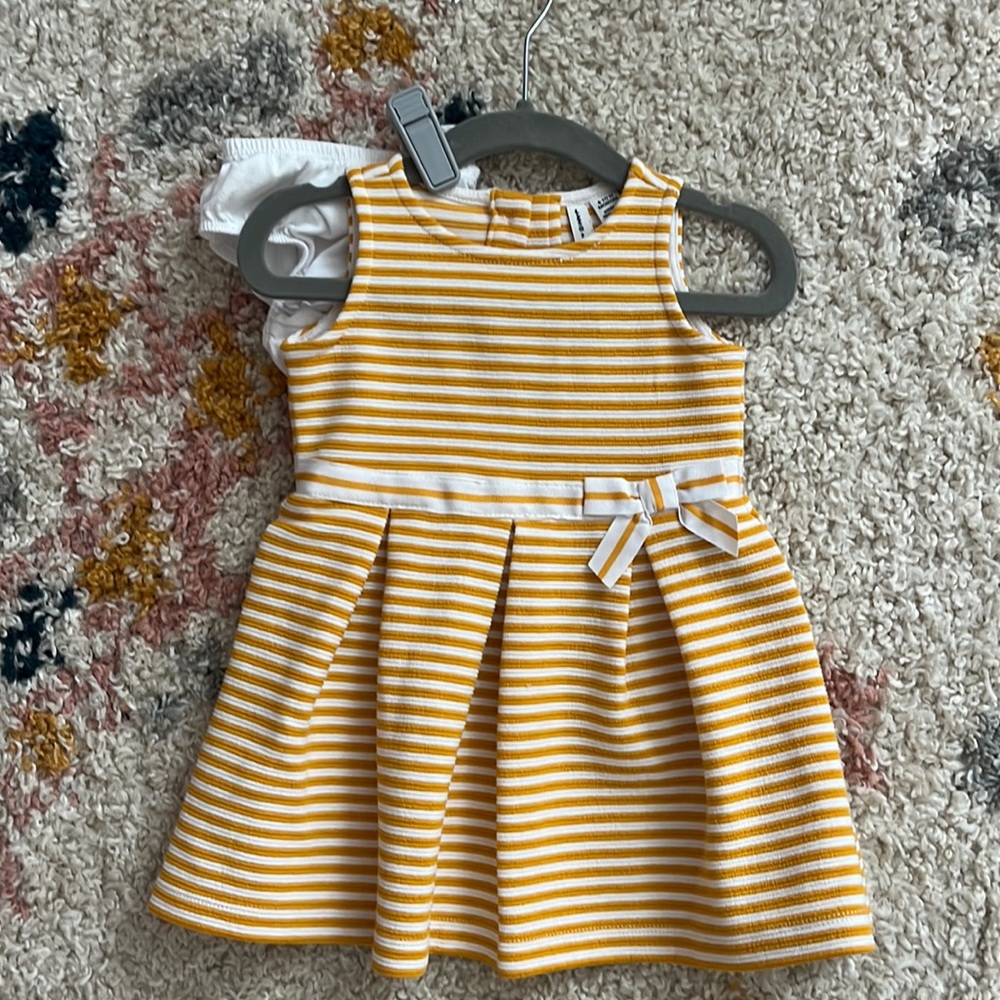 6-12 month Janie and Jack yellow striped dress
